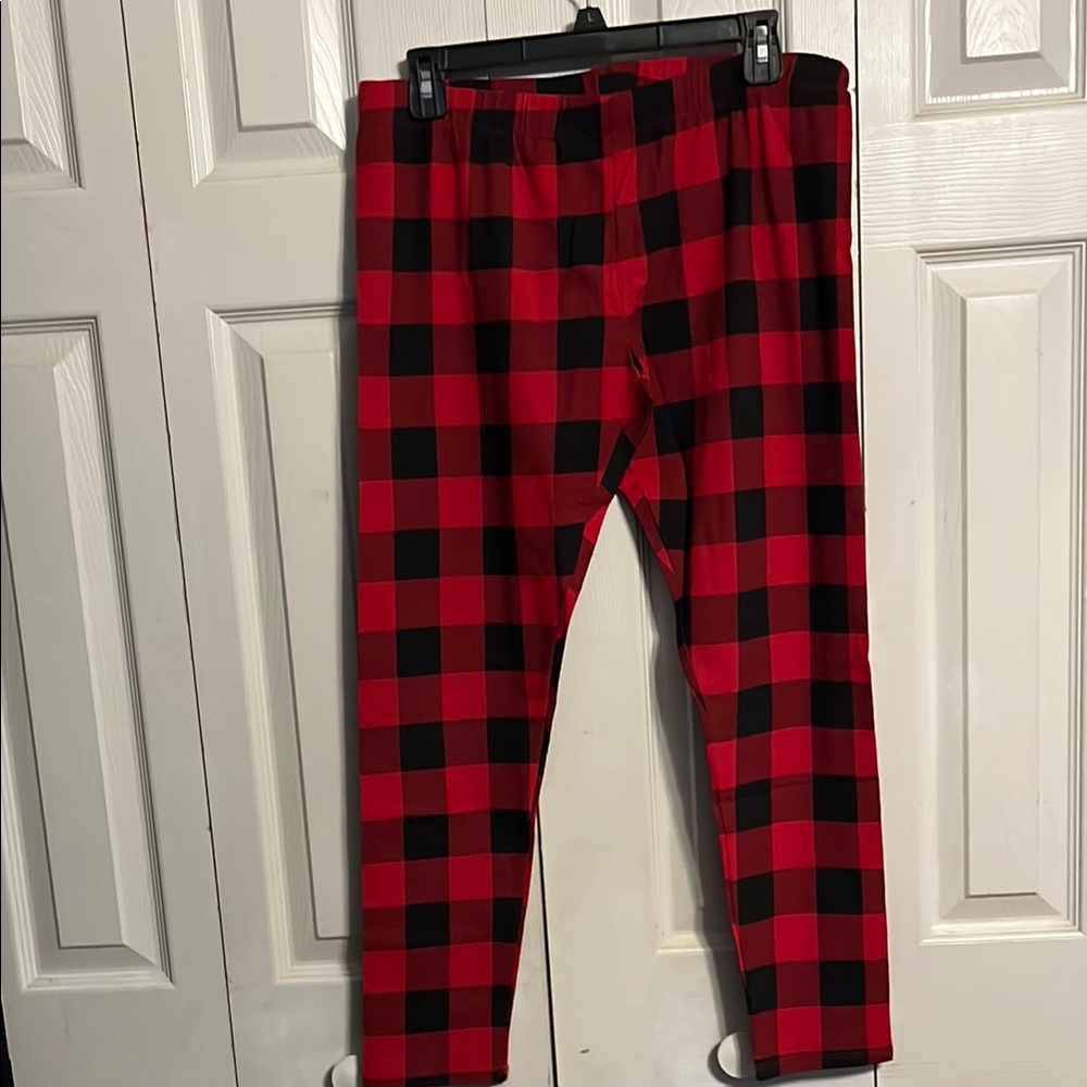 Red and Black Checkered Leggings